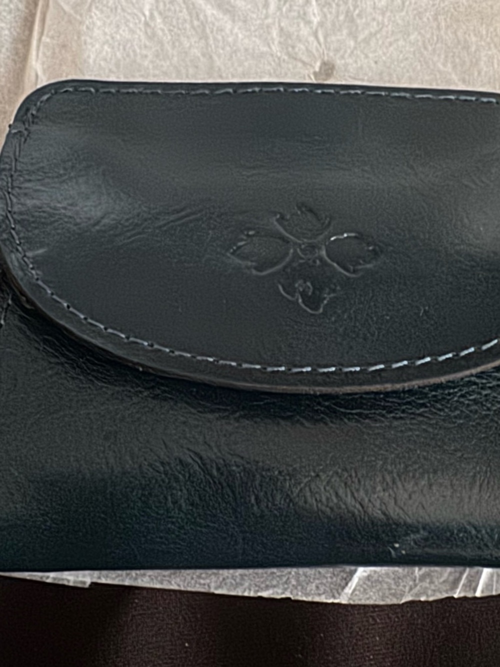Patricia Nash Blue Leather Bifold Wallet with Snap Coin Pocket